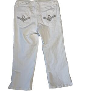 CHICO’S Platinum Optic White Denim High Rise Crop Jeans Size 1.5/ S/ 10 - EUC